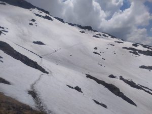 TMB 2023 conditions, traversing below Col du Bonhomme