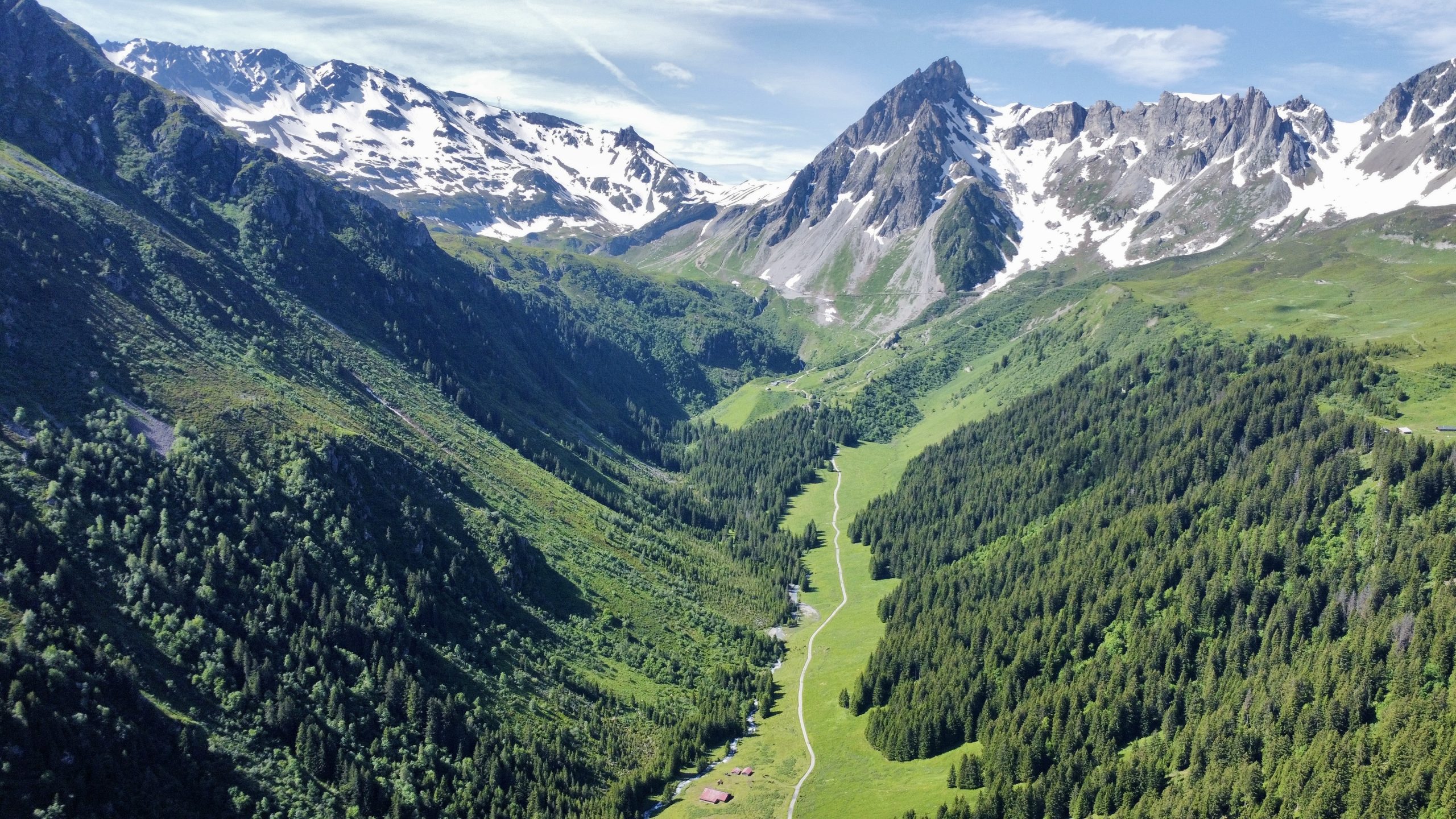 Les Contamines roman road view from TMB trek