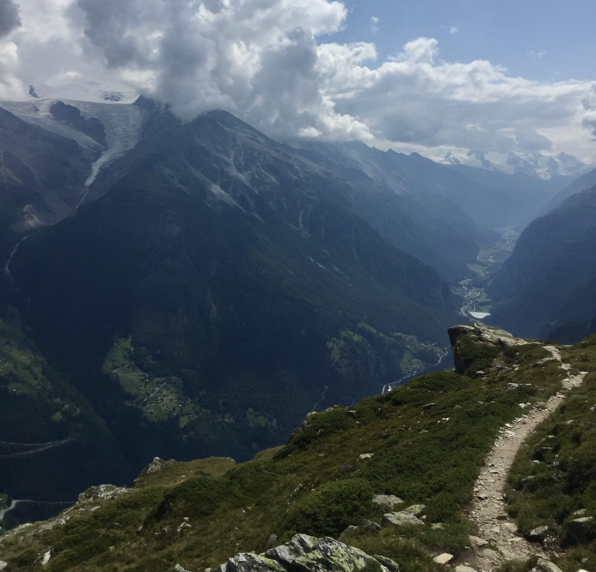 St Niklaus Valley below the clouds