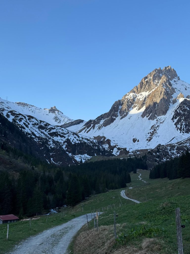 The hike to Col du Bonhomme is snow free until the refuge Balme.