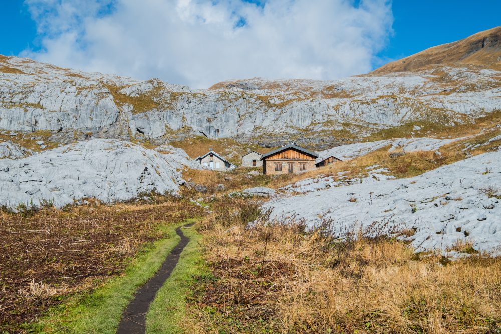 Chalets de Plate Traversée des Fiz au village du Tour, avec Florian FIQUET