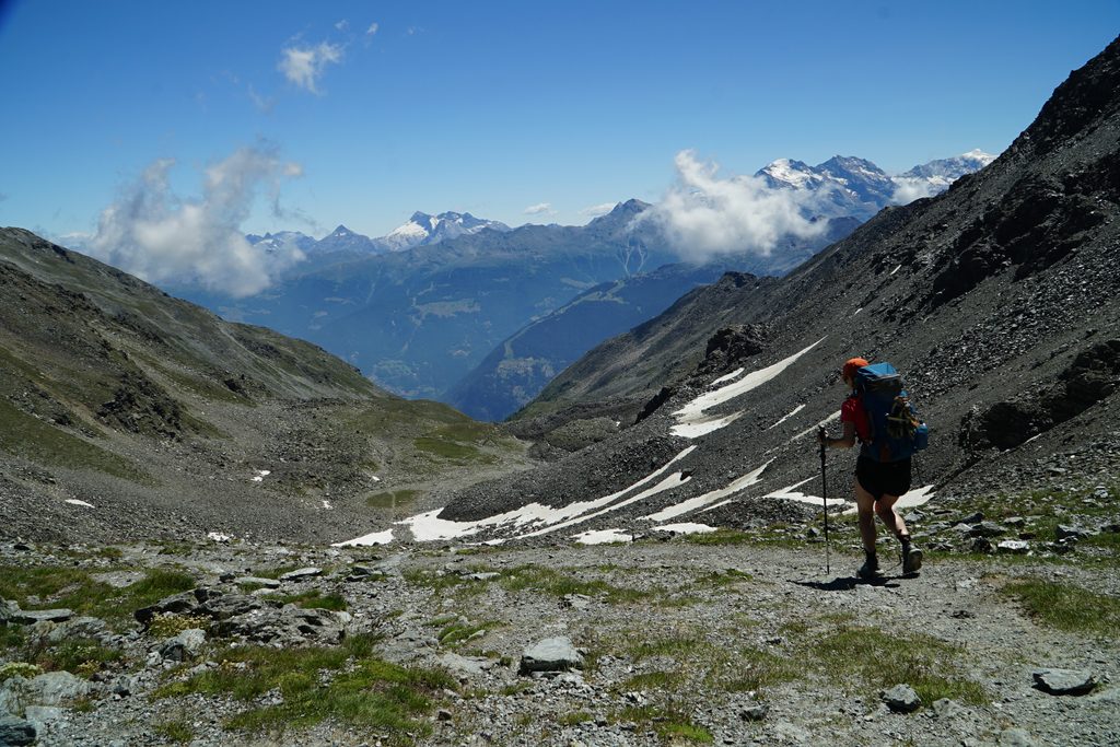 descending down scree